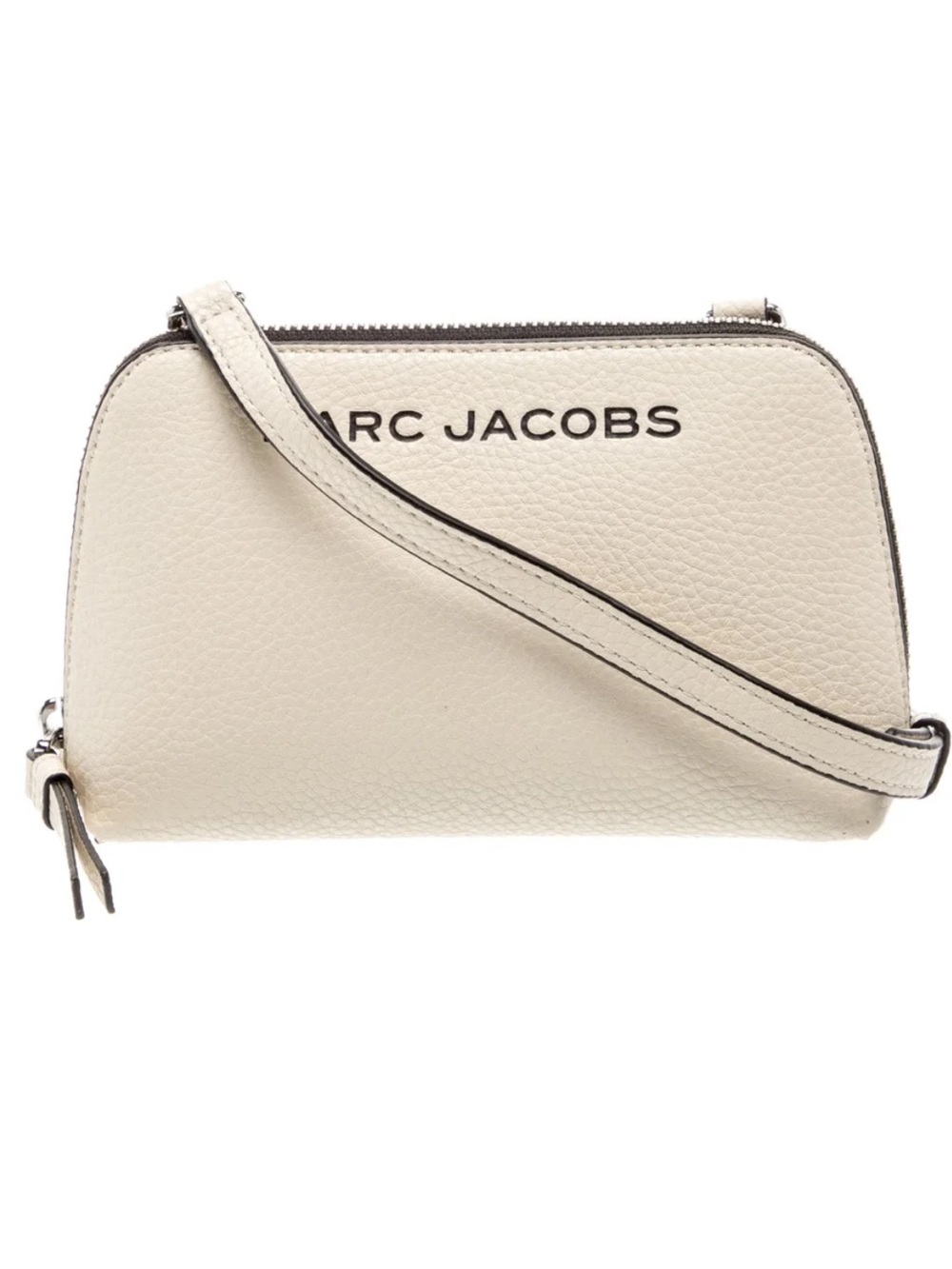 Marc Jacobs Cream Pebbled Leather Crossbody with Contrast Trim